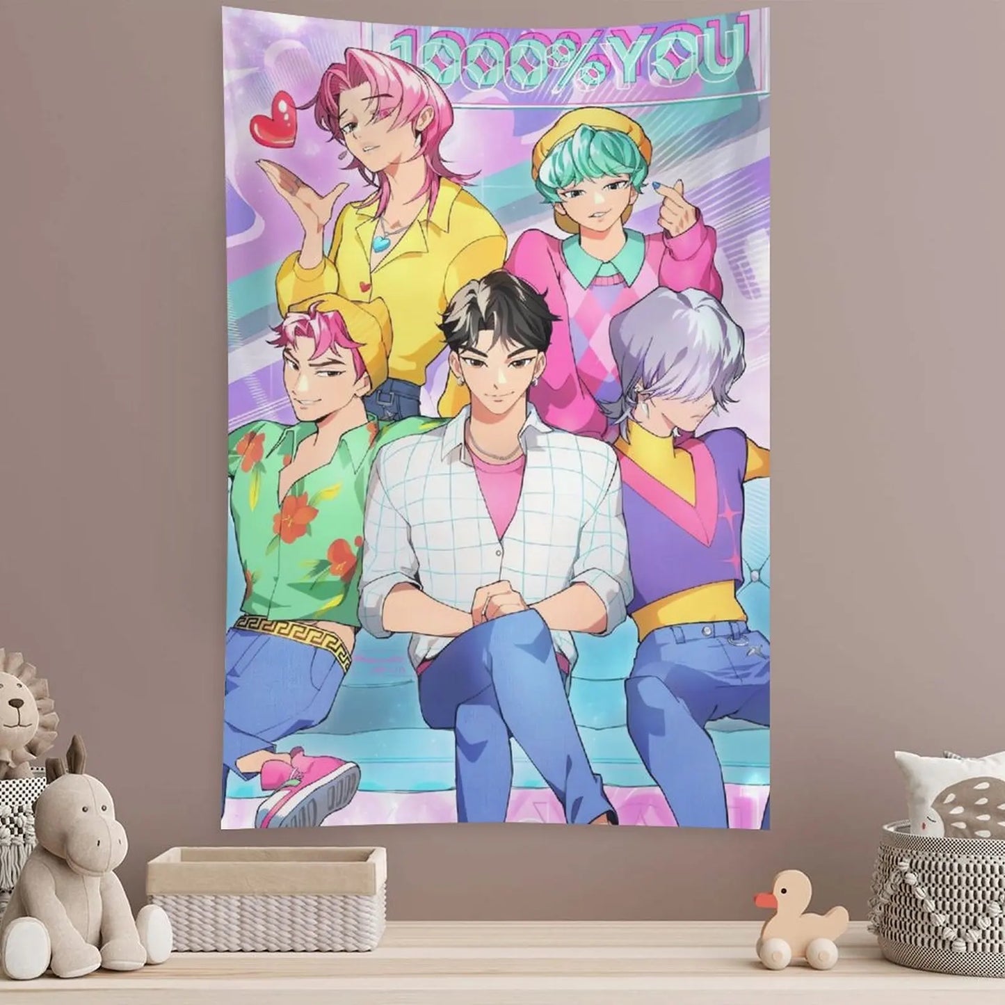 Saja Boys K-Pop Demon Hunters Tapestry for Room Decoration - XL Size (40x60 in)