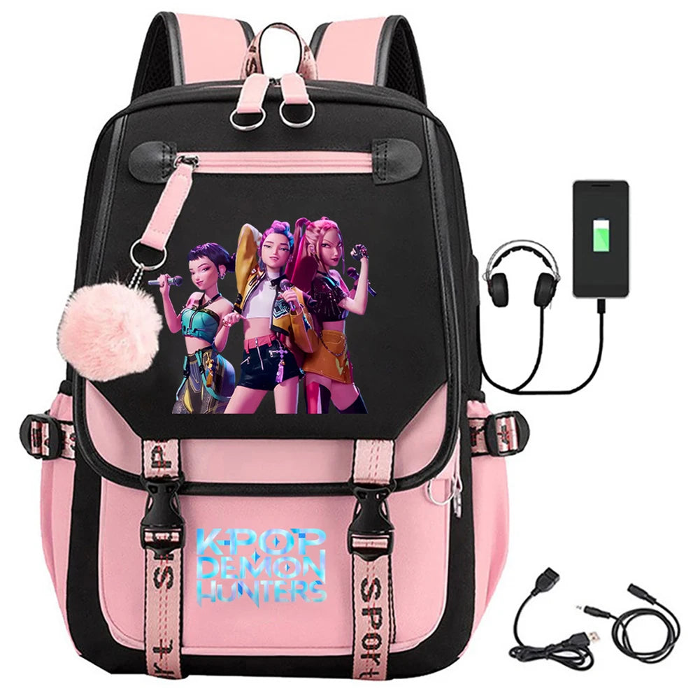 K-Pop Demon Hunters School Backpack for Students & Teens