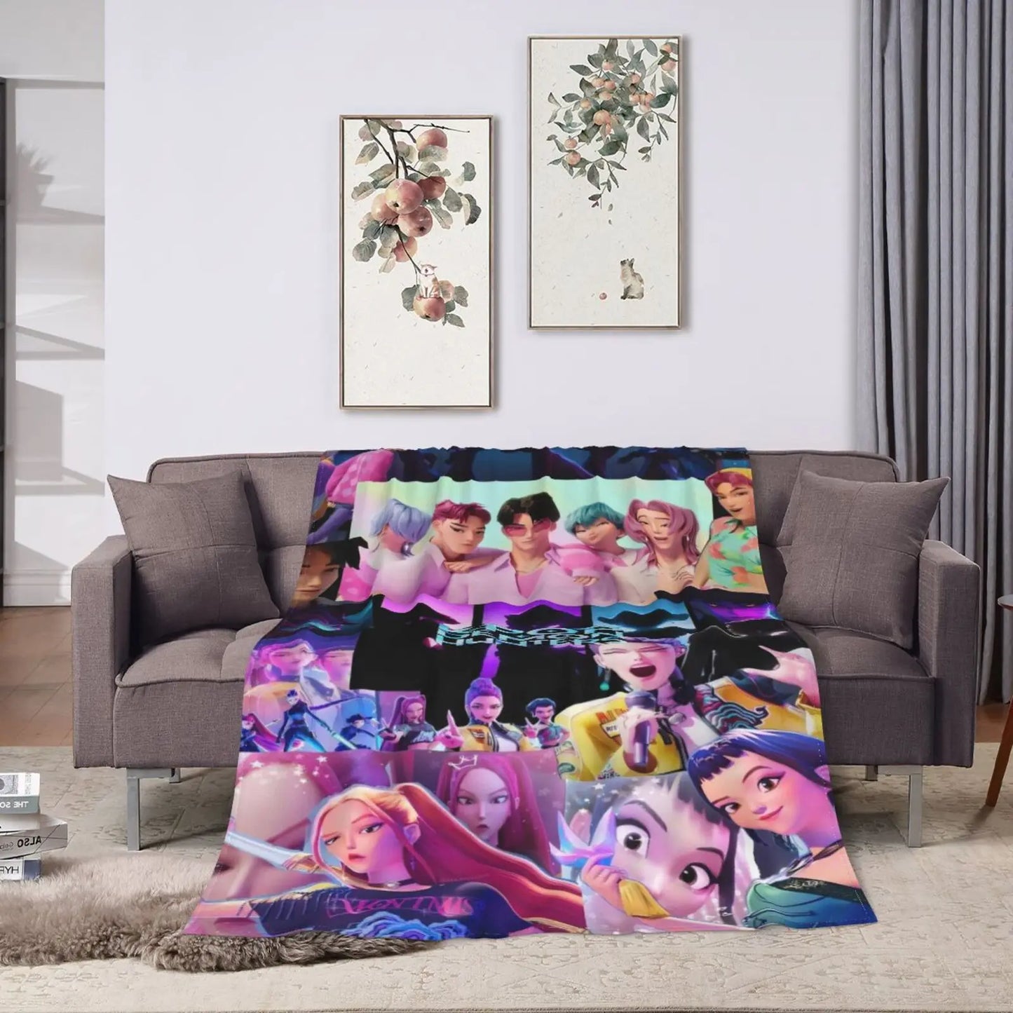 Huntrix  K-Pop Demon Hunters Lightweight Flannel Blanket