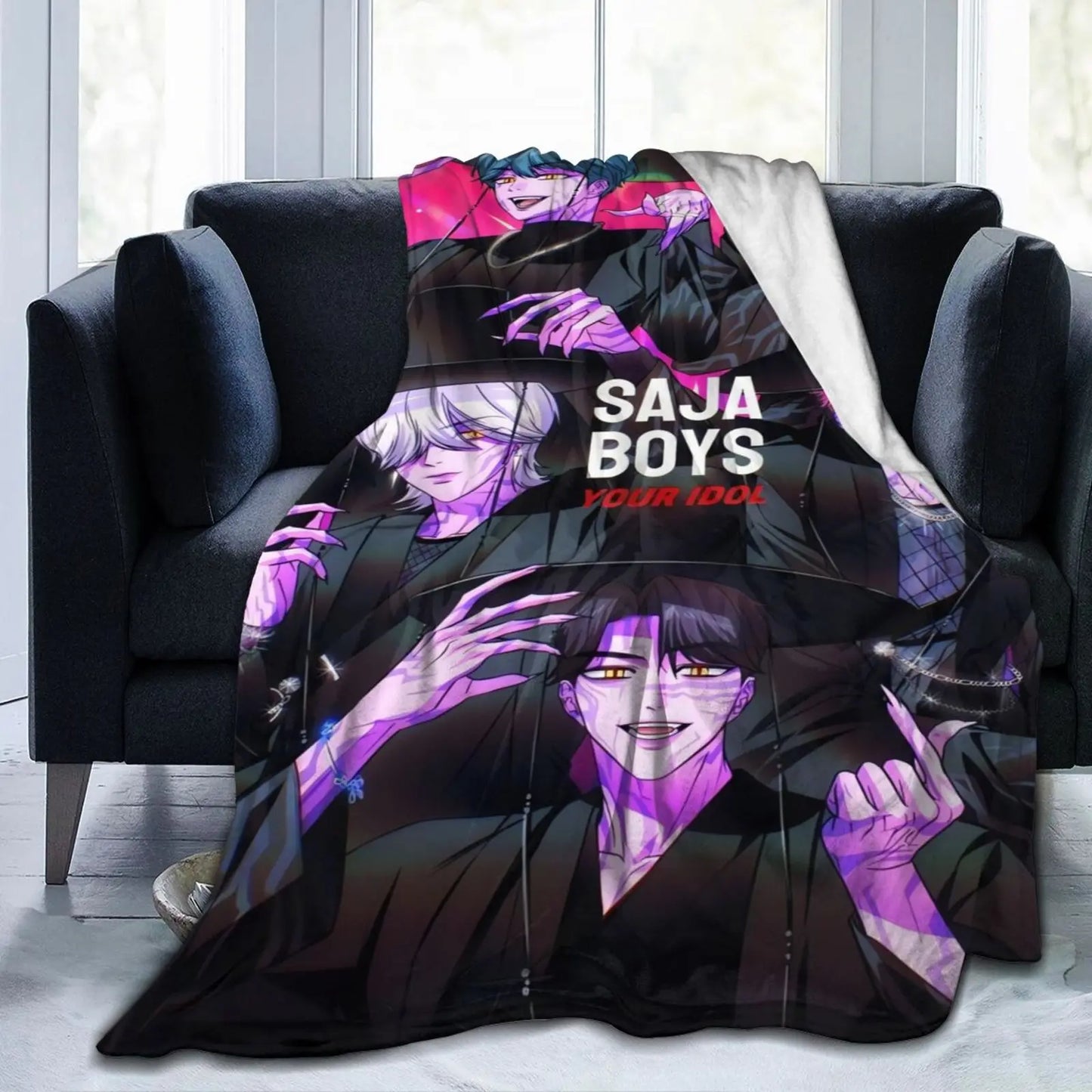 K-pop Demon Hunter Lightweight Flannel Blanket