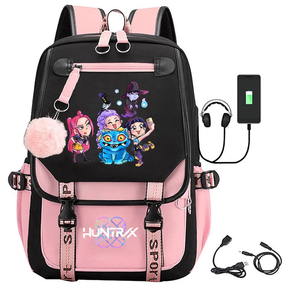 K-Pop Demon Hunters School Backpack for Students & Teens