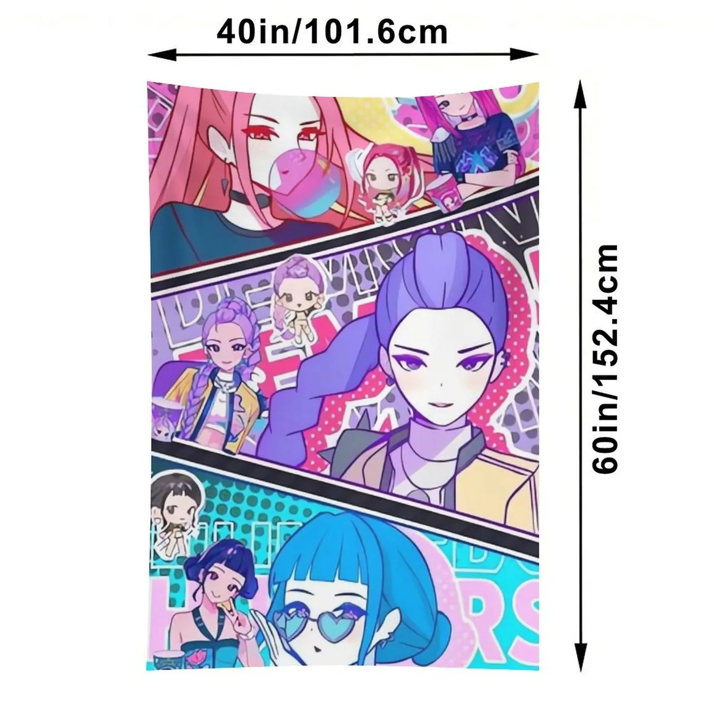 K-Pop Demon Hunters Tapestry for Room Decoration - XL Size (40x60 in)