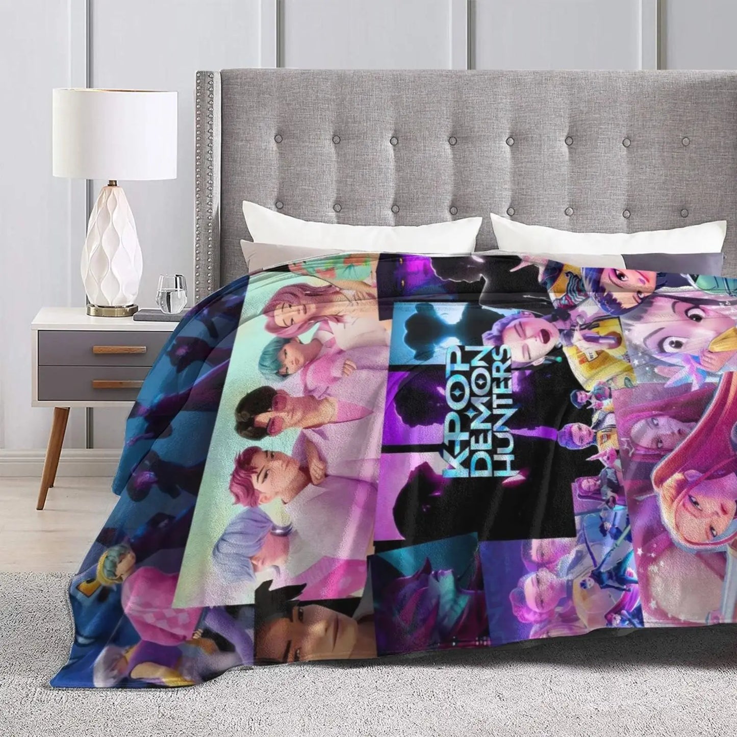 Huntrix  K-Pop Demon Hunters Lightweight Flannel Blanket