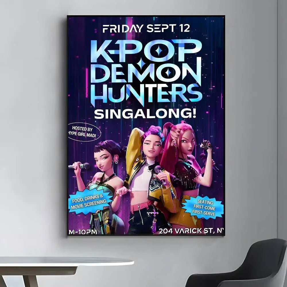 HD Printed K-Pop Demon Hunter Movie Poster Canvas (Modern Wall Art)