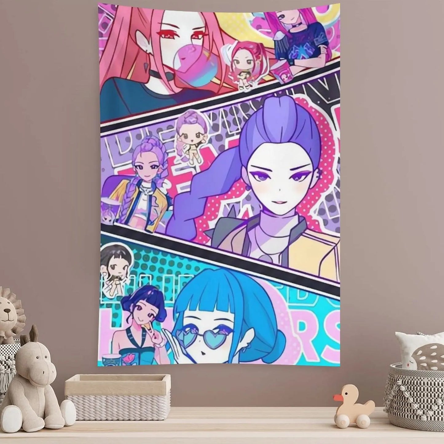 K-Pop Demon Hunters Tapestry for Room Decoration - XL Size (40x60 in)