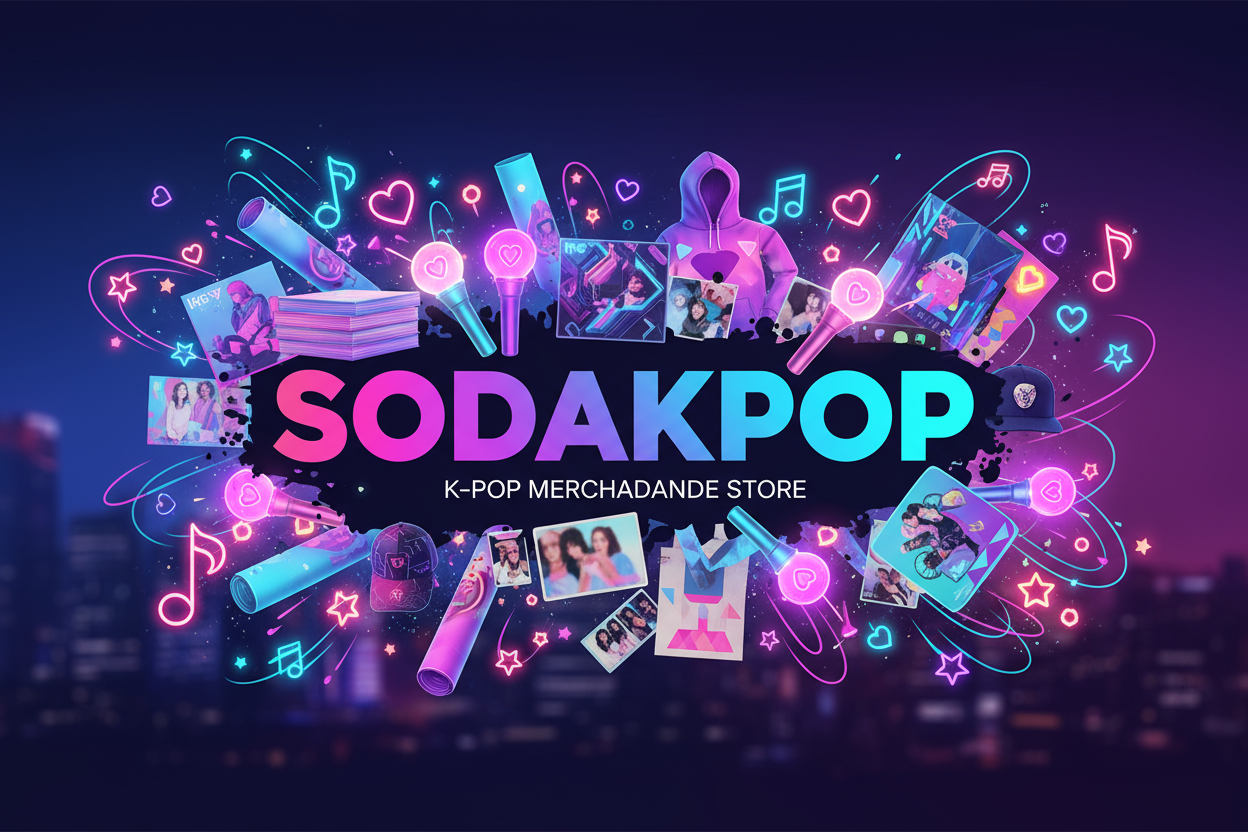 generame un banner para mi pagina sodakpop, sobre kpop de los productos. por fa