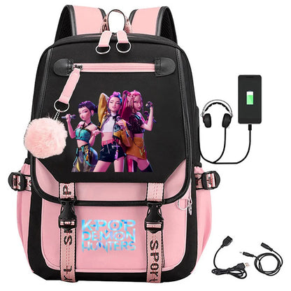 K-Pop Demon Hunters School Backpack for Students & Teens