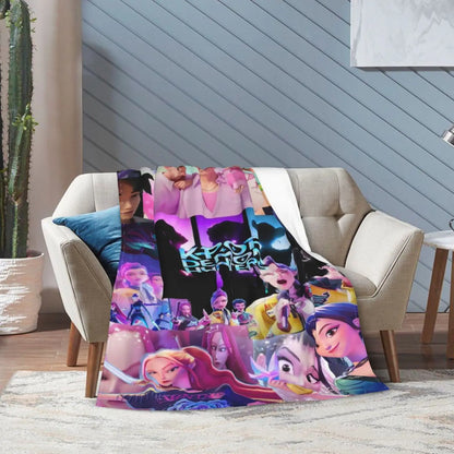 Huntrix  K-Pop Demon Hunters Lightweight Flannel Blanket