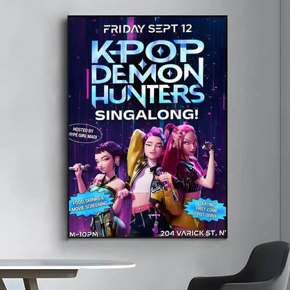 HD Printed K-Pop Demon Hunter Movie Poster Canvas (Modern Wall Art)